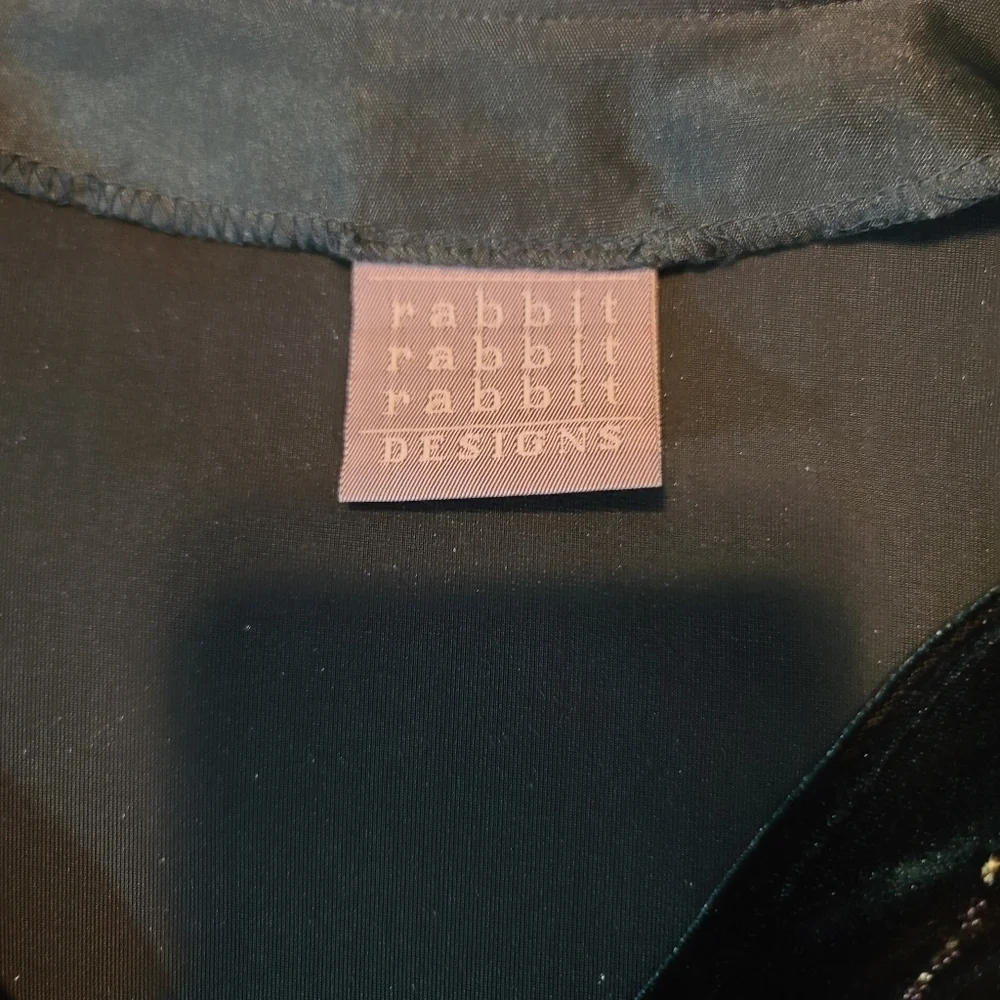 Vintage Green Velvet Beaded Cardigan, Sz 14P - Picture 7 of 7